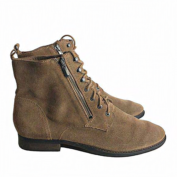 Sam Edelman Womens Mackay Ankle Boots Booties Brown Leather Zipper Combat 10.5 M - Picture 1 of 11